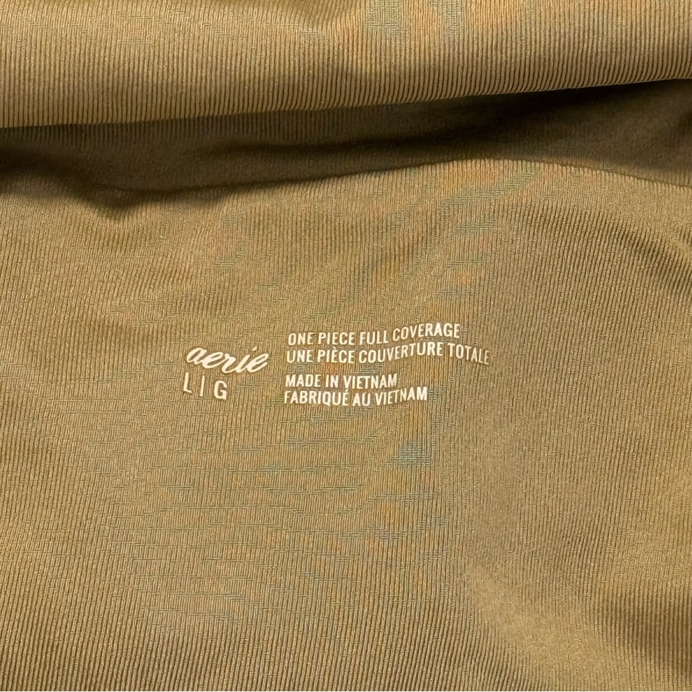 Aerie Pique Lace Up Bandeau One Piece Swimsuit - Picture 7 of 9
